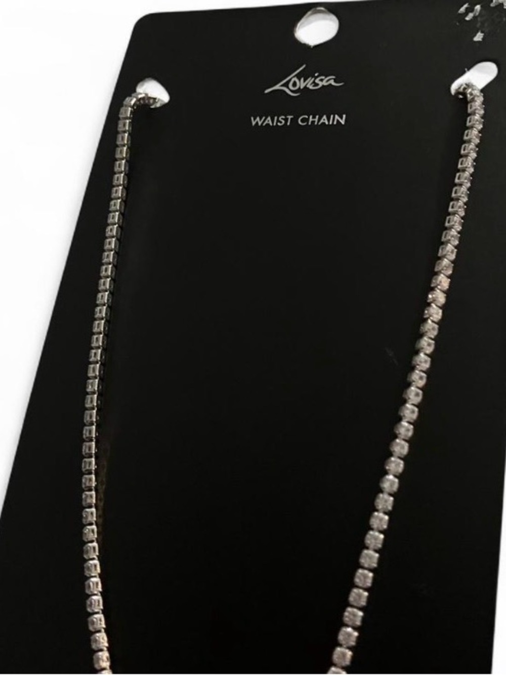 Y2K, Edgy look,Lovisa Silver Rhinestone Waist Chain